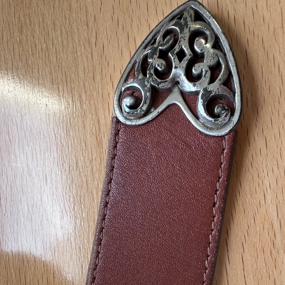 Brighton Brown Leather Belt with Silver Details 35 in - Picture 6 of 7